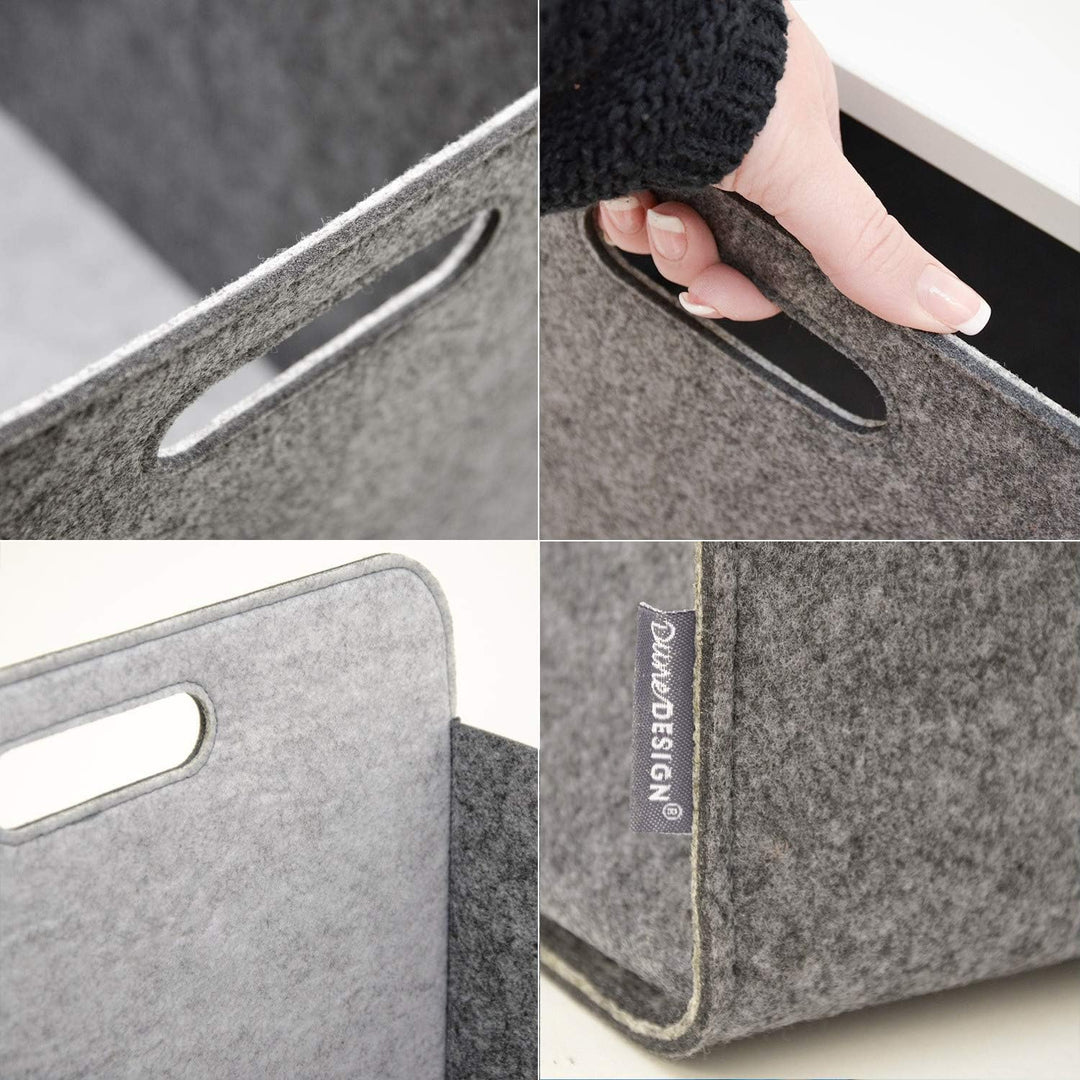 DuneDesign 100% Recycling Filz Aufbewahrungsbox 33x38x33 - Kompatibel mit Kallax Regal - Cube Organi