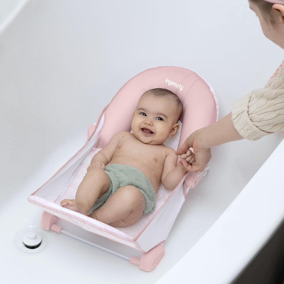Ingenuity FoldAway 2-Position Bather, 2-Positionen verstellbarer Baby-Badesitz für Waschbecken oder