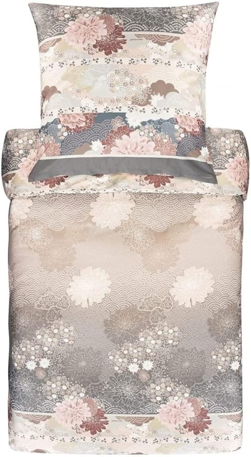 Bassetti 9311774 Bettwäsche Madama Butterfly 41 beige 200 x 200 cm 1 Bettbezug 200 x 200 cm + 2 Kiss