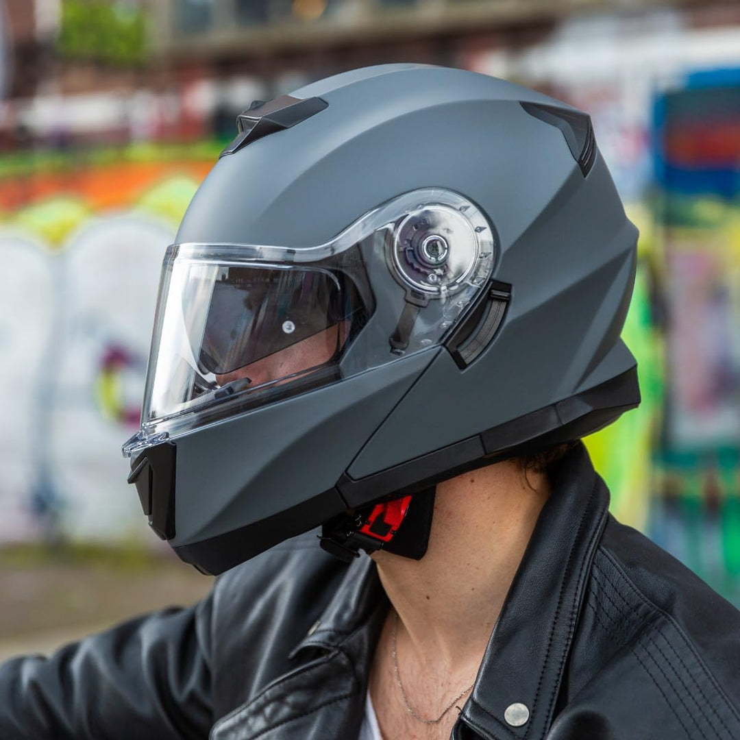 VINZ Santos Klapphelm mit Sonnenblende | ECE 22.06 & PINLOCK vorbereitet | Motorrad Helm Integralhel