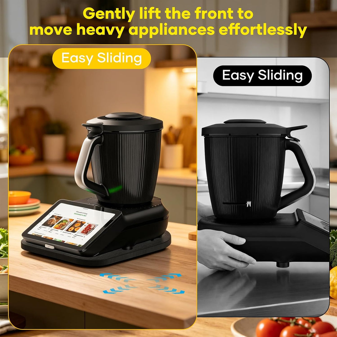 Gleitbrett für Thermomix TM7 mit 360° Lenkrollen, Beweglich in Alle Richtungen & Waagenschutz, Rollb