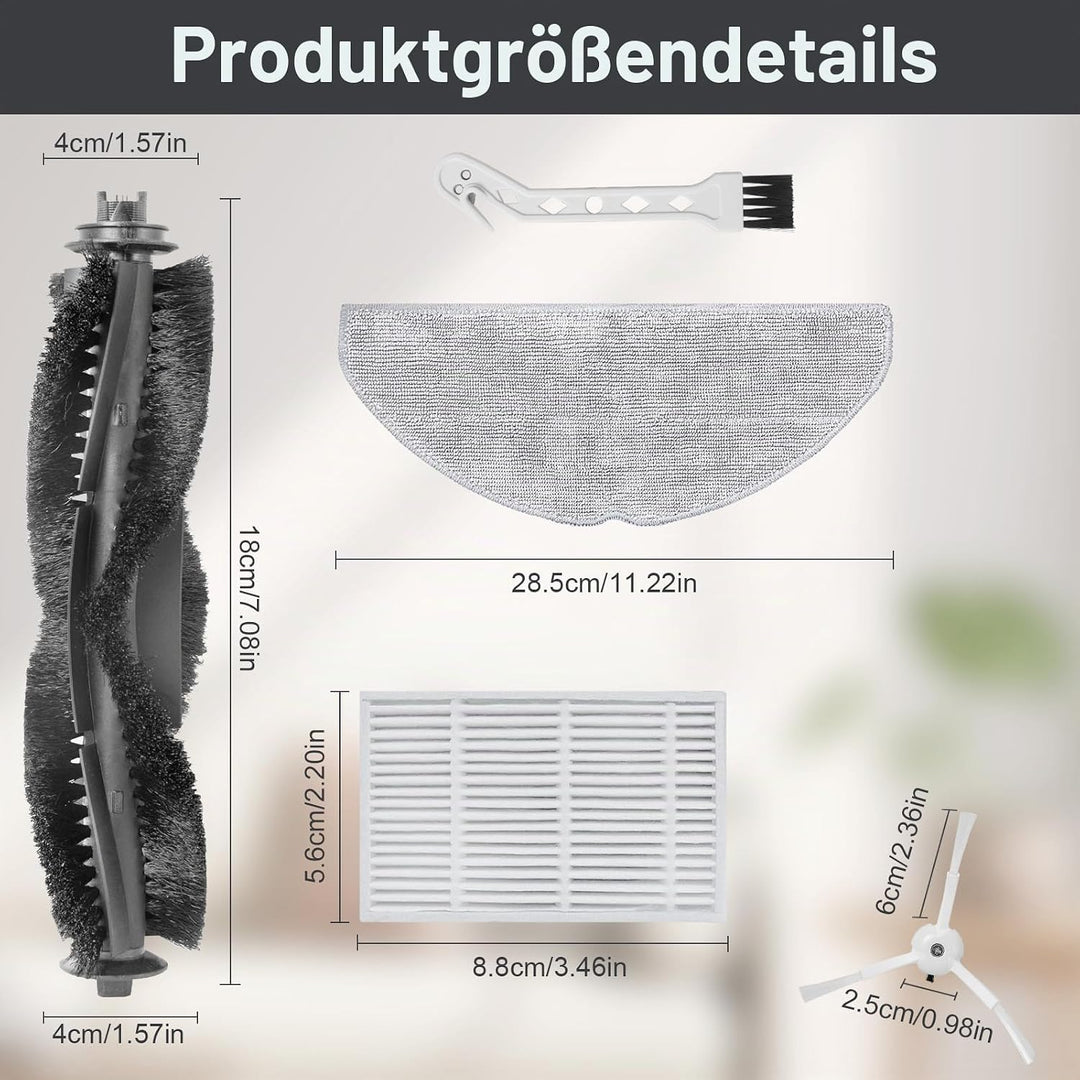 Ersatzteil-Zubehör-Set für Vyzzle D10 / Laresar L10 / ILIFE V20 / Lydsto R1D Edge/Roidmi Eve Rook S