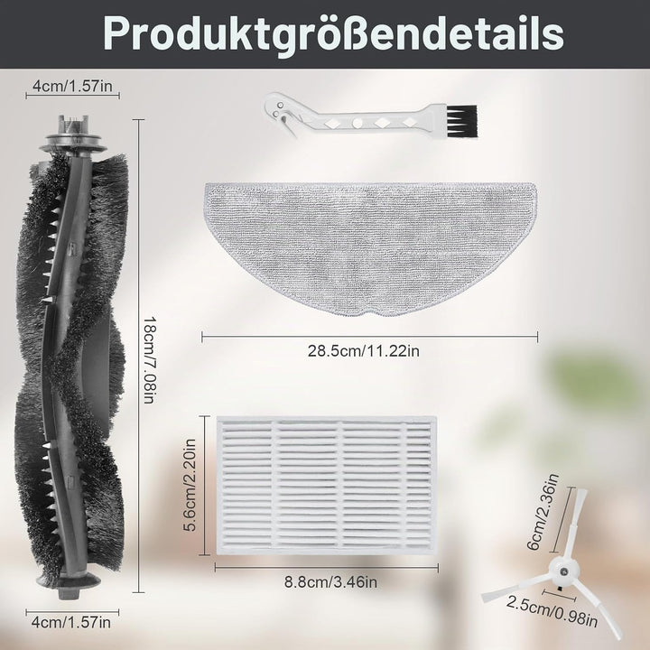Ersatzteil-Zubehör-Set für Vyzzle D10 / Laresar L10 / ILIFE V20 / Lydsto R1D Edge/Roidmi Eve Rook S