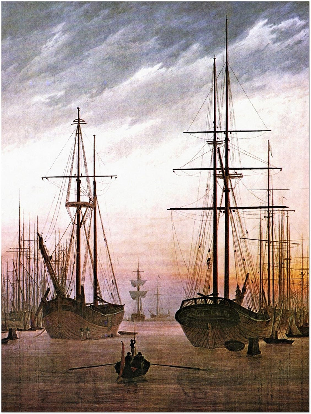Bilderdepot24 Bild auf Leinwand | Caspar David Friedrich Ansicht eines Hafens in 50x70 cm als Wandbi