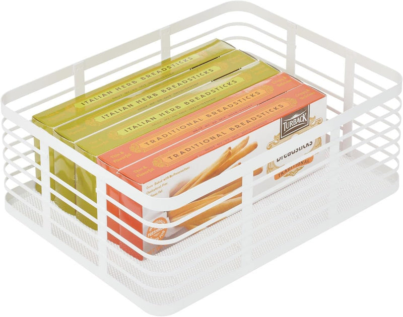 mDesign 6er-Set Allzweckkorb aus Metalldraht – praktischer Aufbewahrungskorb für Küche und Haushalt