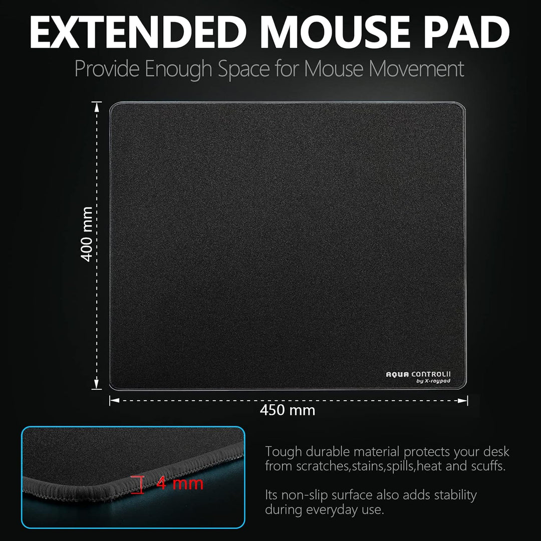 X-Raypad Aqua Control 2 AC2 Solid Gaming-Mauspad, Ultra-Hochpräzisions-Mauspad mit Perfekter Geschwi