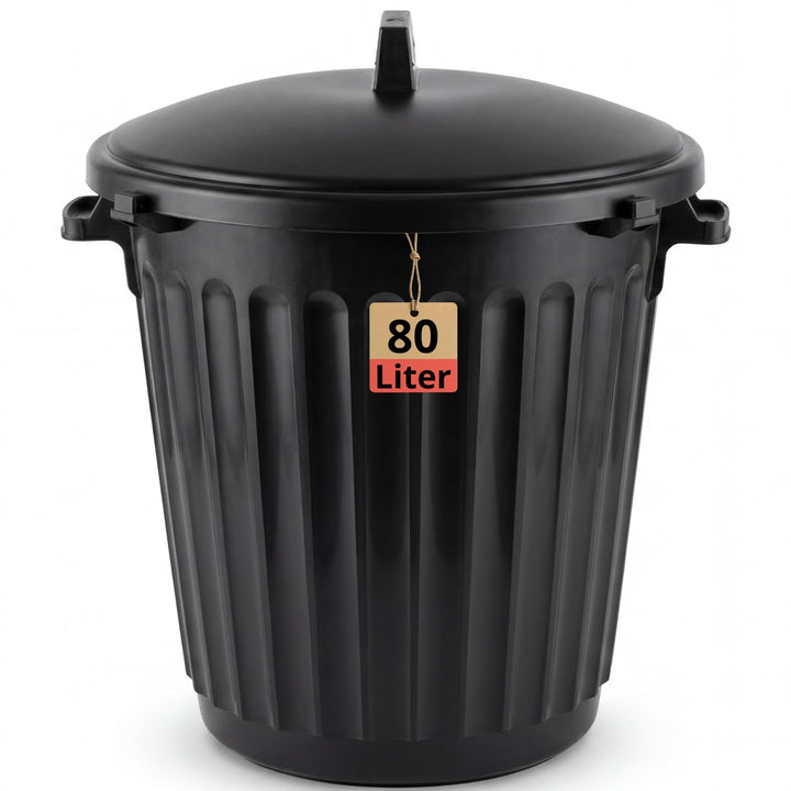 BigDean Mülltonne 80 Liter 55cm durchmesser verschliessbarem Deckel