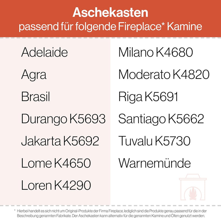 Aschekasten - Passend für Fireplace Kaminöfen inkl. Modellübersicht - Aschkasten aus verzinktem Stah