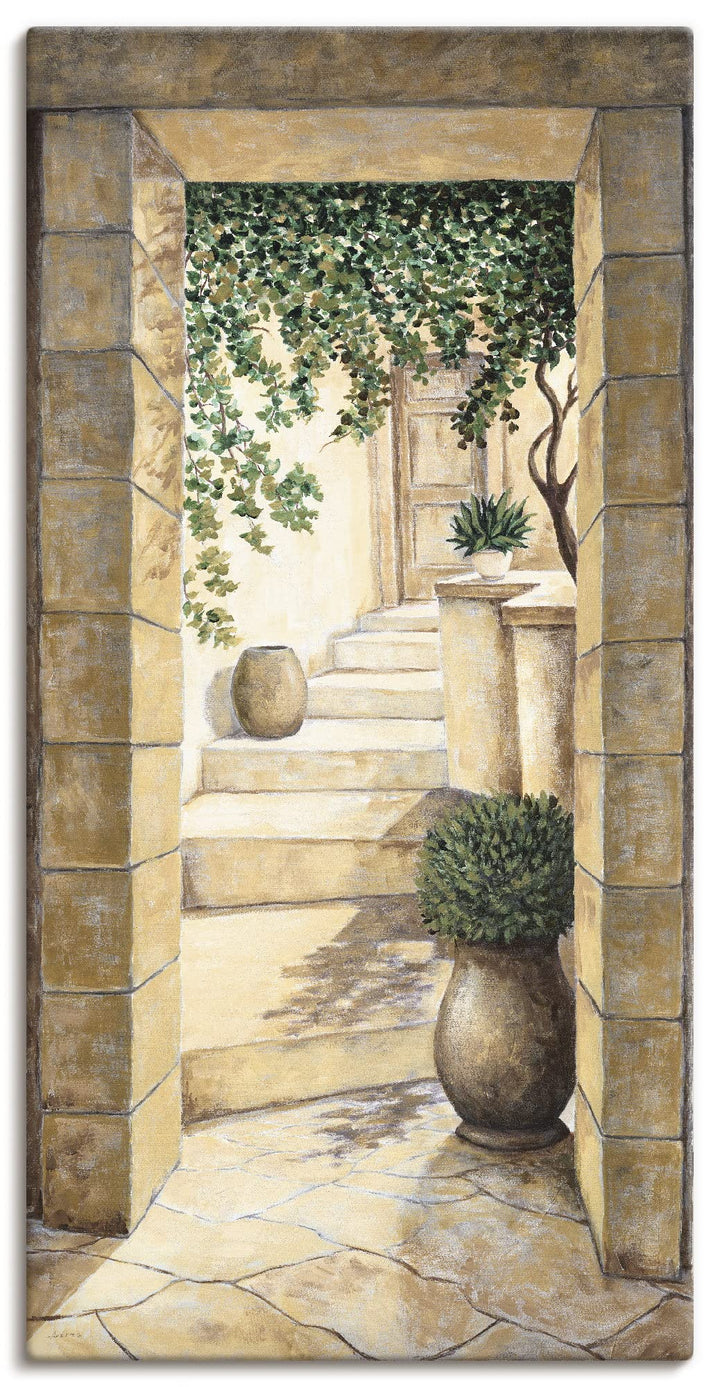 ARTland Leinwandbilder Wandbild Bild auf Leinwand 30 x 60 cm Architektur Fenster Türen Malerei Creme