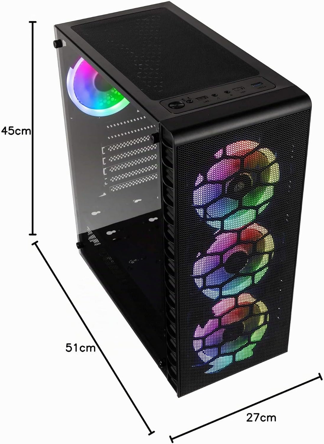 KOLINK Observatory Lite Mesh Midi Tower PC Gehäuse ATX RGB PC-Gehäuse, Gaming PC Case, Tempered Glas