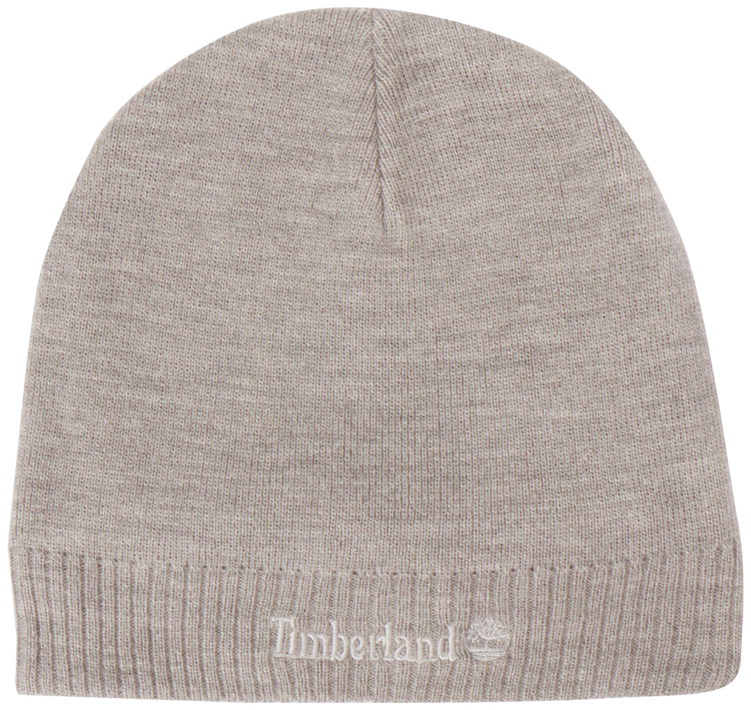 Timberland Herren Knit Logo Beanie Baskenmütze, Grey, One Size