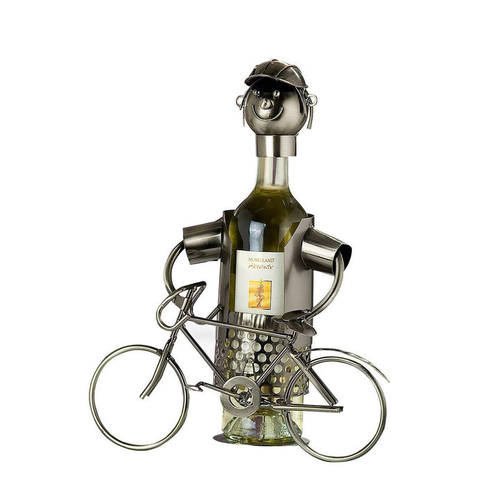 GILDE Flaschenhalter Metall - Deko Weinflaschenhalter Weinhalter lustig Flaschenkorb - H 28 cm