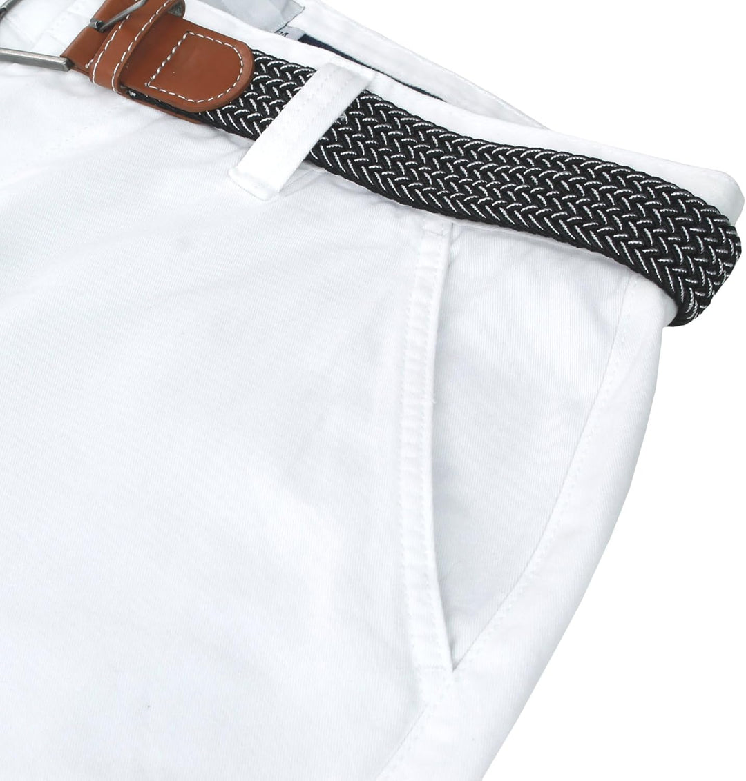 Xact Herren Premium massgeschneiderte Stretch Chino Shorts 36 Weiss, 36 Weiss