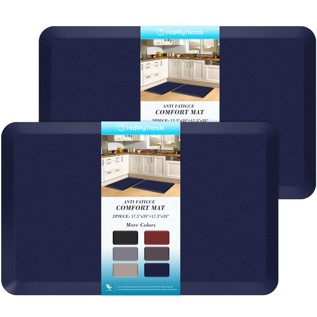 HappyTrends 2 Stück Küchenmatte, gepolsterte Anti-Ermüdungs-Bodenmatte, strapazierfähig, ergonomisch