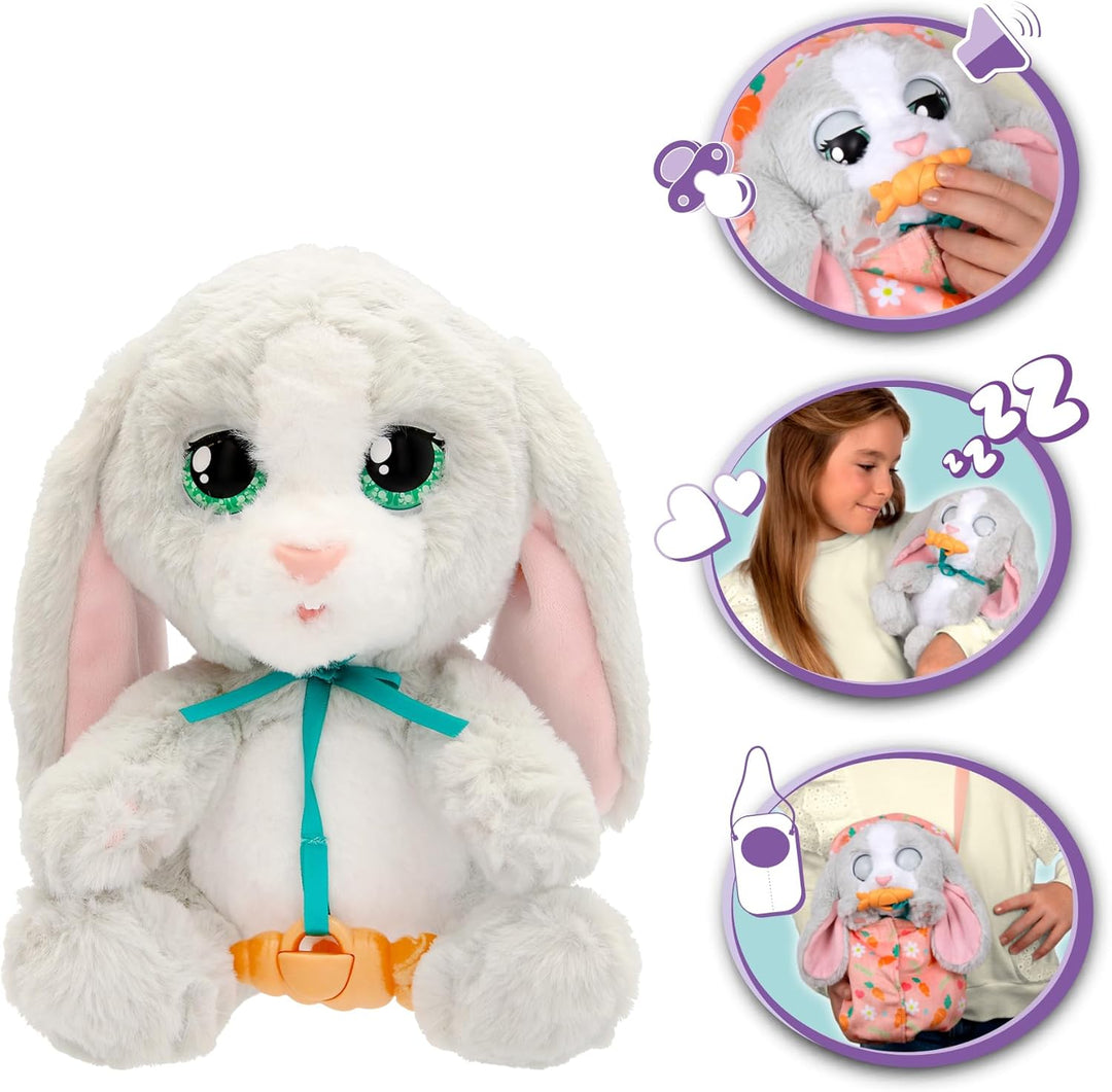 BABY PAWS Bunny, Interaktiver Plüschhase mit Lauten, der die Augen öffnet und Schliesst und einen Tr