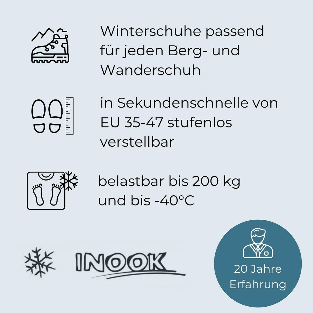 Inook EXPERT Schneeschuhe I Schneeschuhe mit Steighilfe I EU 36-47 I Schneeschuh Set mit praktischer
