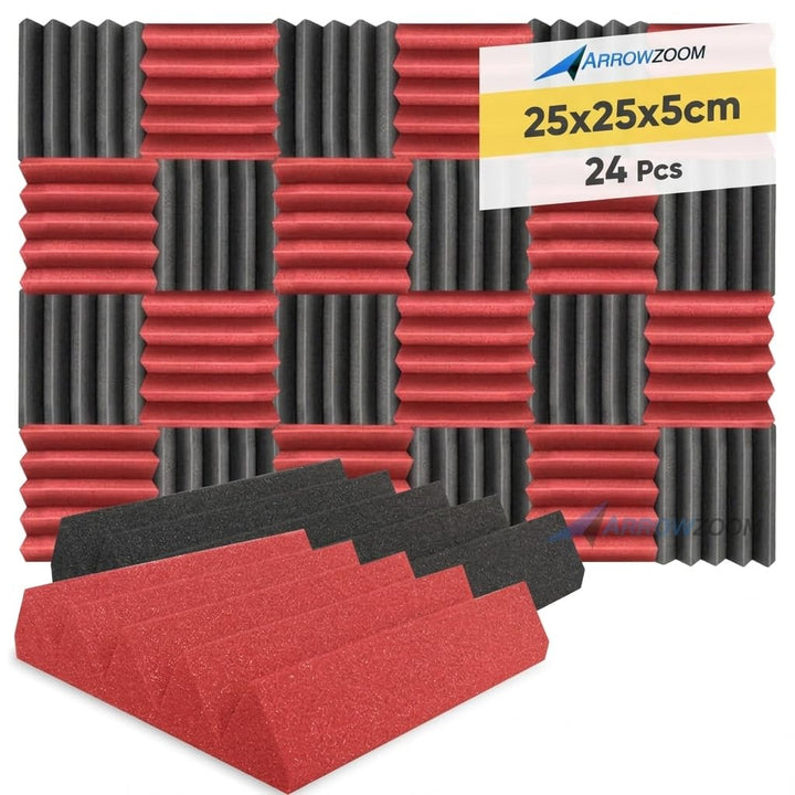Arrowzoom 24 Akkustik Platten Akkustikschaumstoffmatten Akustikschaumstoff 25x25x5cm Dämmung Wedge N
