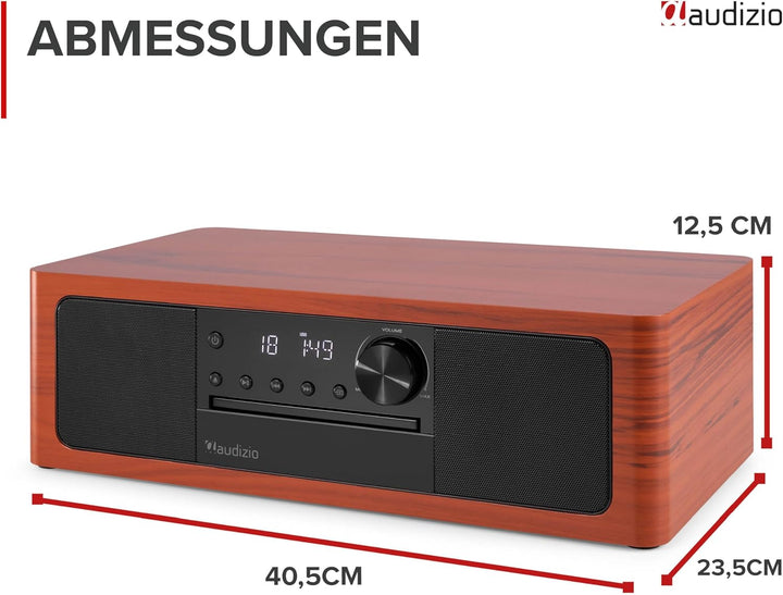 Audizio Lunata - DAB Radio mit CD Player, 100W Stereoanlage mit CD & Bluetooth 5.3 - Musikanlage mit