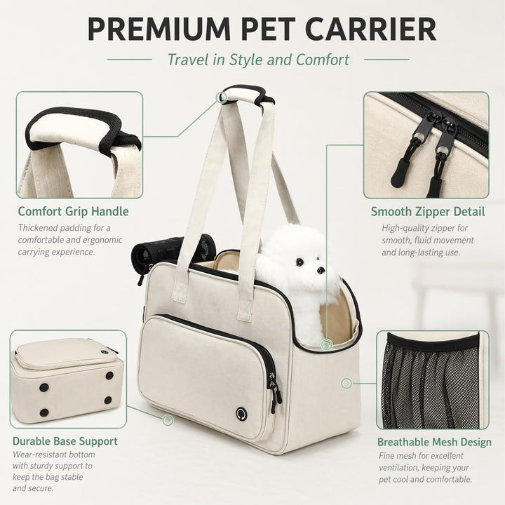 CEWROM Hundetasche für Kleine Hunde und Katzen mit grossen Taschen, Leichte & Atmungsaktive Haustier