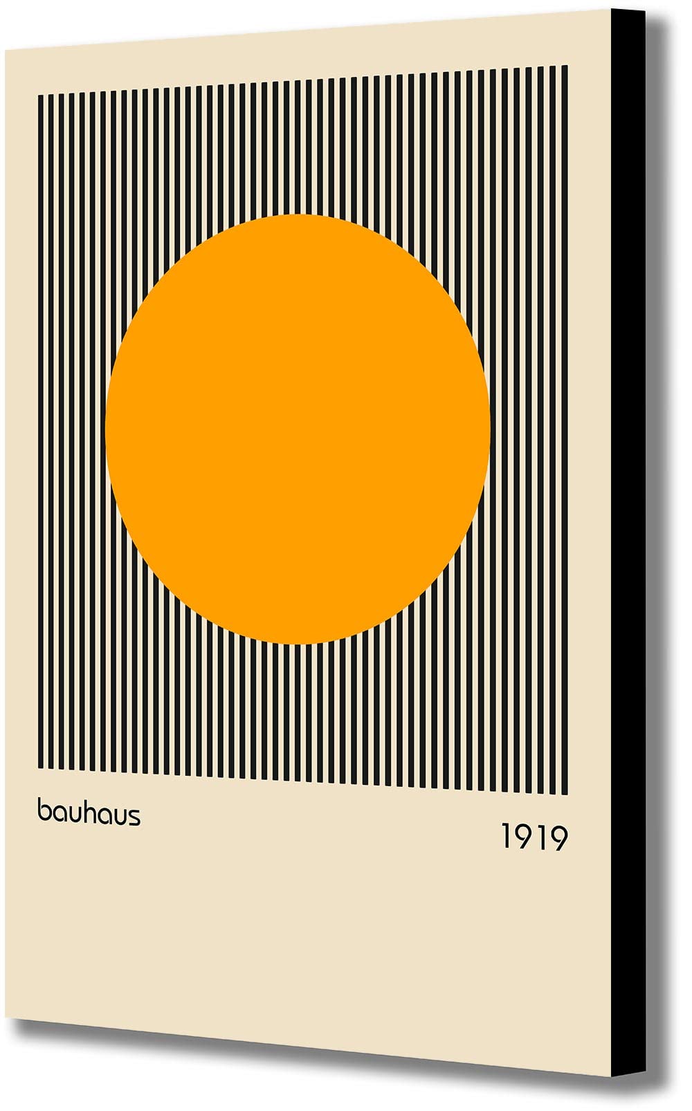 Bauhaus Orange Circle 1919 Wandbild auf Leinwand, gerahmt, A2, 61 x 41 cm, verschiedene Grössen A2 [