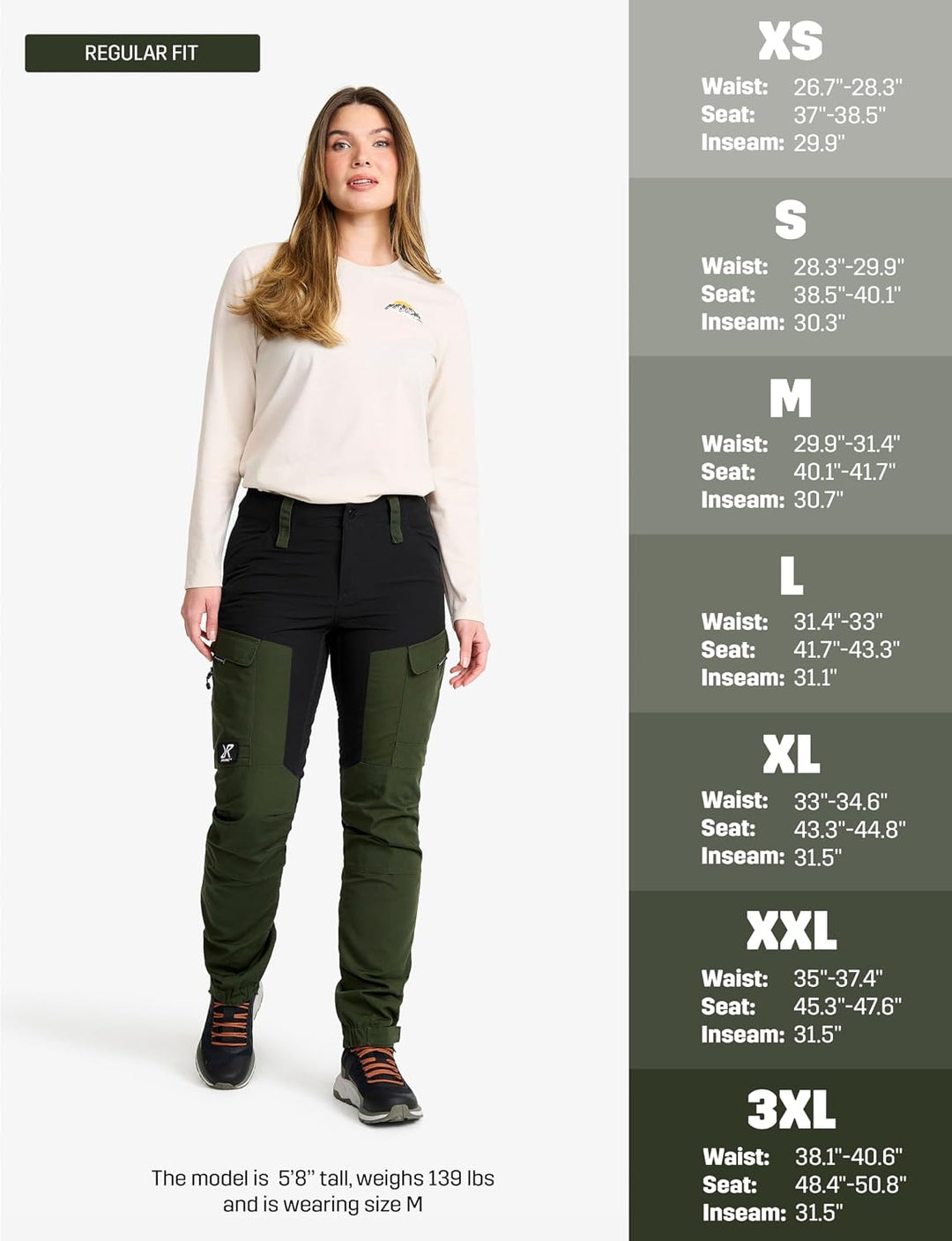 RevolutionRace Damen RVRC GP Pants, Hose zum Wandern und für viele Outdoor-Aktivitäten M Forest Gree