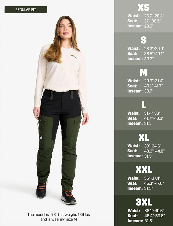 RevolutionRace Damen RVRC GP Pants, Hose zum Wandern und für viele Outdoor-Aktivitäten M Forest Gree