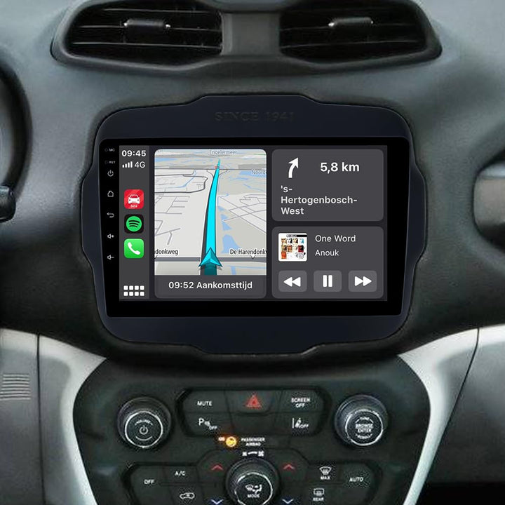 4+64GB Autoradio 9 Zoll Android 15 für Jeep Renegade 2014-2019, Octa-Core Auto Radio Bluetooth mit N