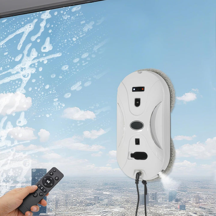Fensterputzroboter, 3000Pa Ferngesteuerter Fensterroboter, Fensterreiniger mit Wasserstrahl, Doppel-