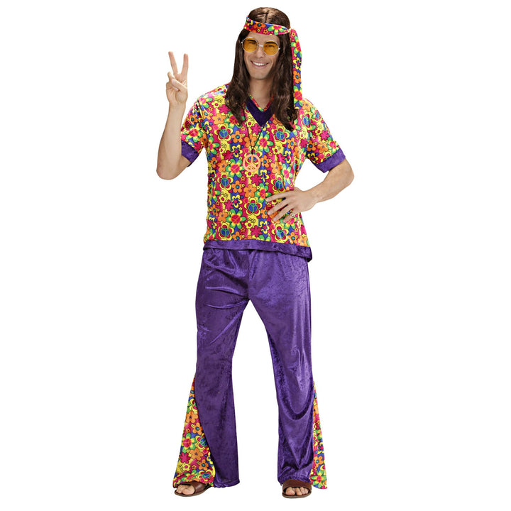WIDMANN MILANO PARTY FASHION W Kostüm Hippie Dude, Flower Power, Peace, Faschingskostüme, L