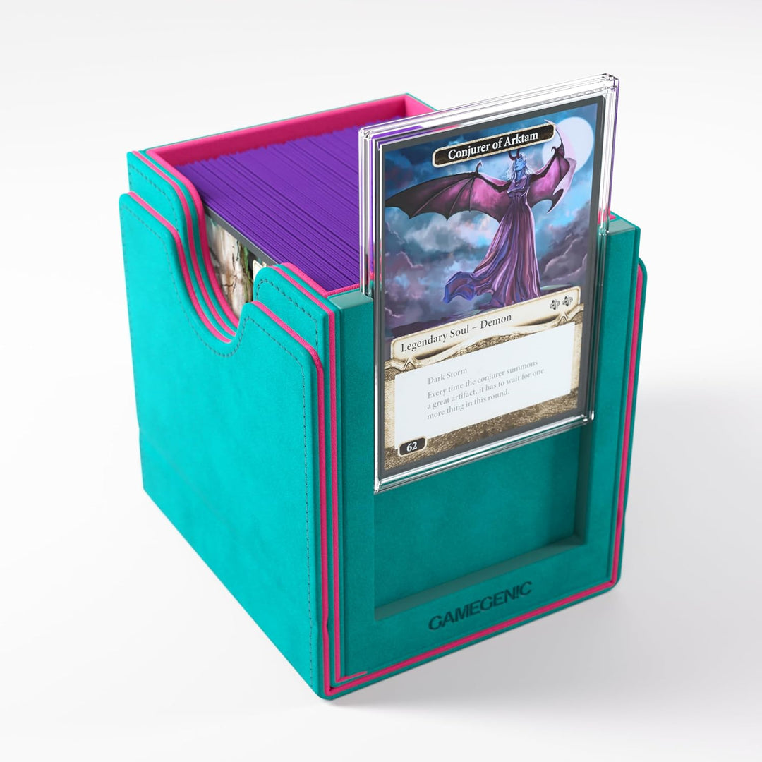 Gamegenic, Sidekick PRO 100+ XL - EXCLUSIVE LINE Teal/Pink, bis zu 100 doppelt gesleevte Karten, Far