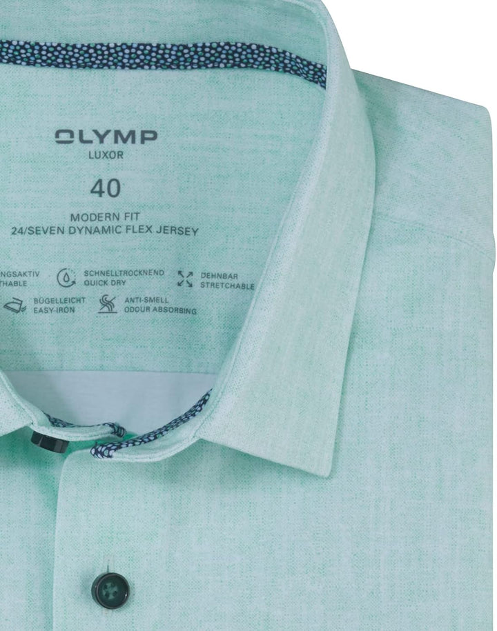 OLYMP Herren Businesshemd Langarm Luxor 24/Seven,modern fit,New Kent 37 Hellgrün 40, 37 Hellgrün 40