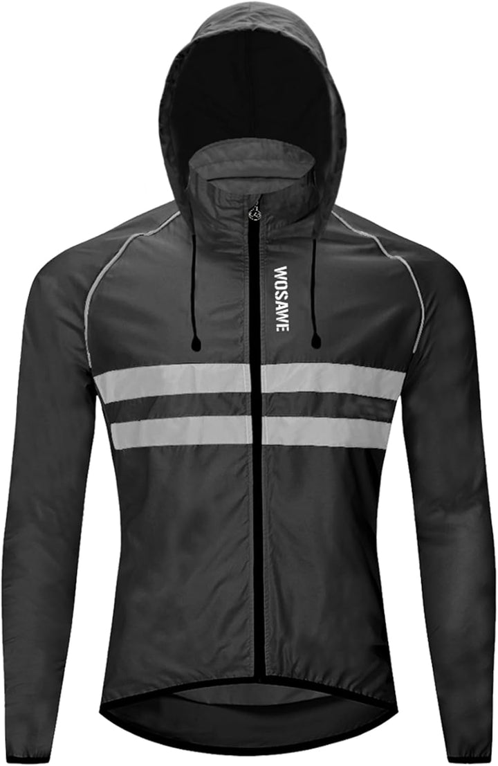 WOSAWE Herren Softshell Jacke mit Kapuze, Atmungsaktiv Windjacke Lightweightjacke für Wandern Radfah