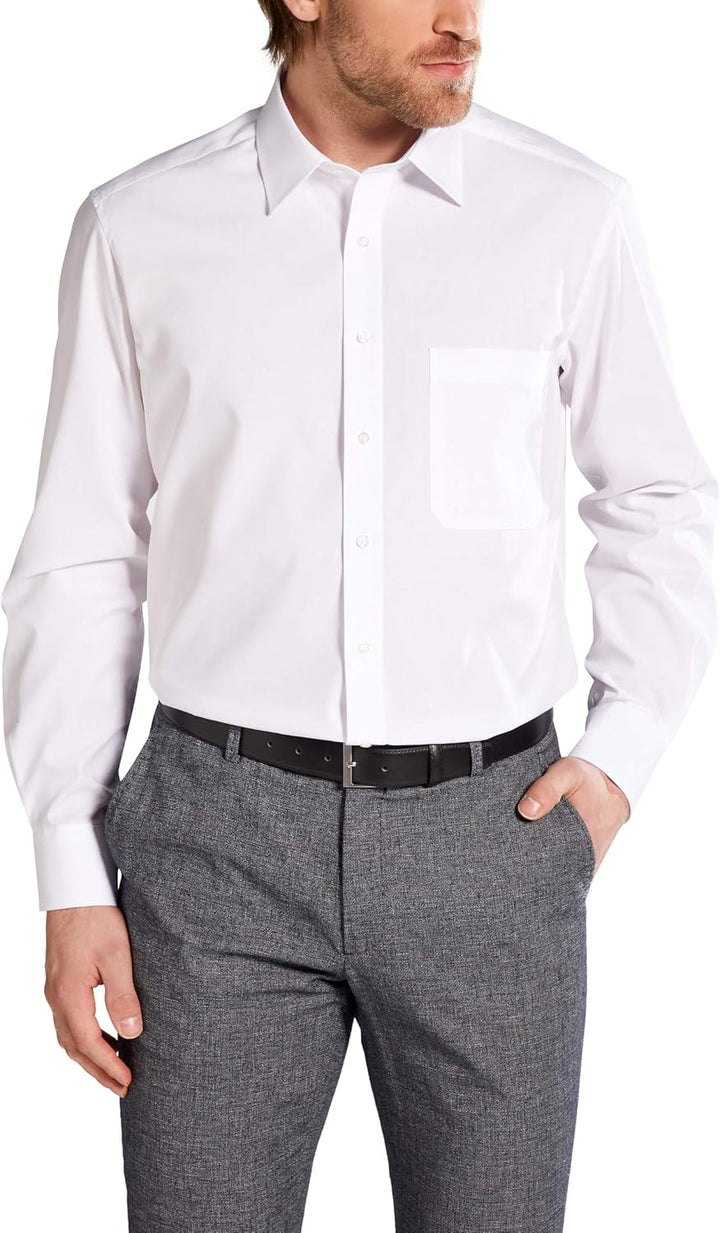 ETERNA Langarm Hemd COMFORT FIT Popeline unifarben 39 Weiss, 39 Weiss