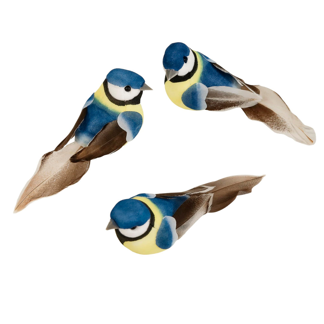 Künstlicher Vogel für Dekoration Frühling Ornament Baum 12er Set mit Clip Weihnachten und Hochzeit D
