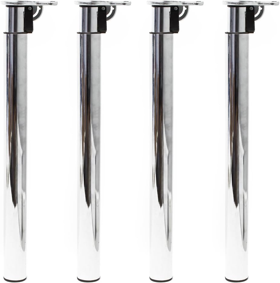 Wiltec Tischbein 4er Set Chrom Möbelfuss höhenverstellbar 70-110cm
