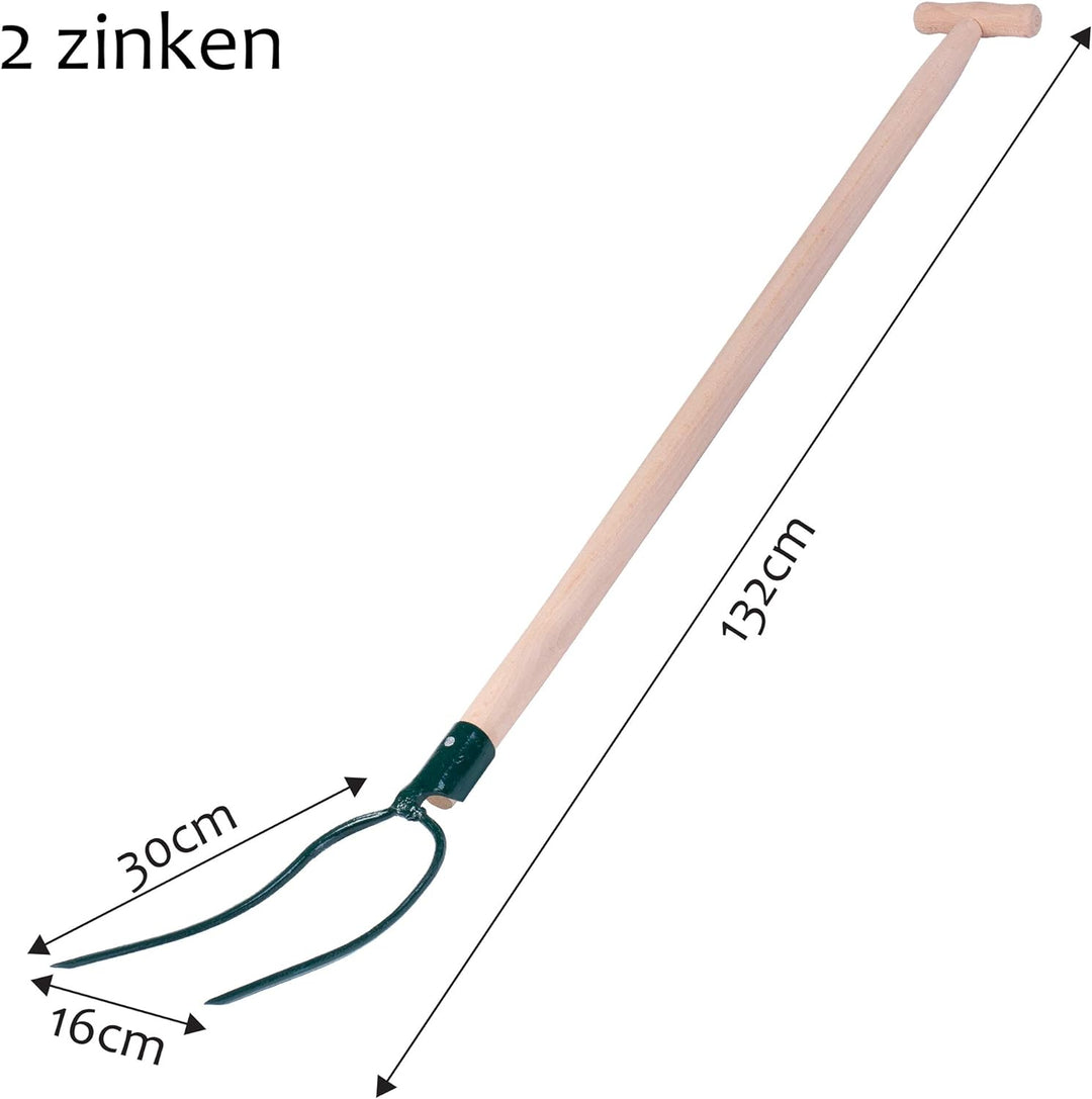 KADAX Heugabel, Forke, Spatengabel, Grabegabel, Mistgabel, Gabel für Garten, Drahtgabel mit Holzstie