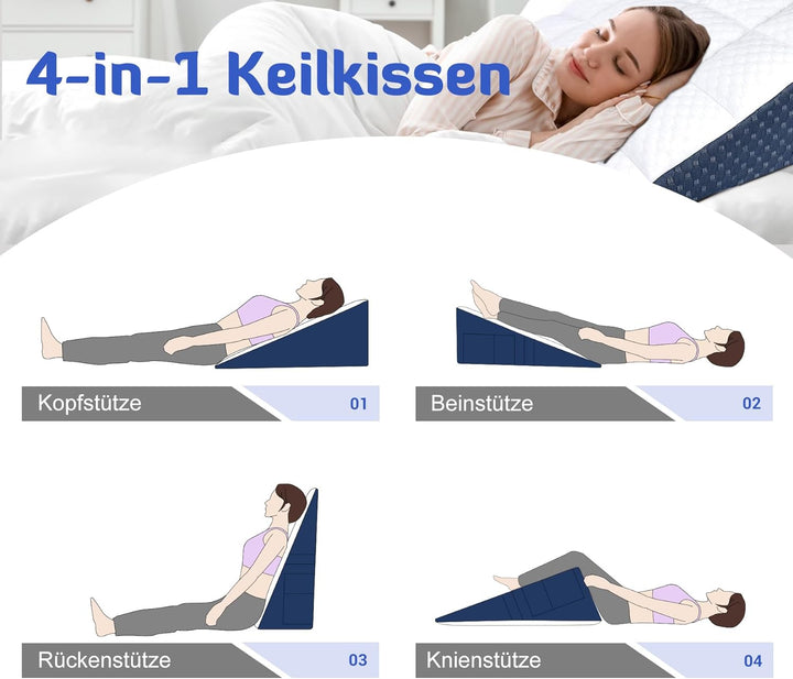 INFANZIA Vielseitig Keilkissen für Bett und Sofa-Memory Schaum Lesekissen-Ergonomischer Bettkeil für