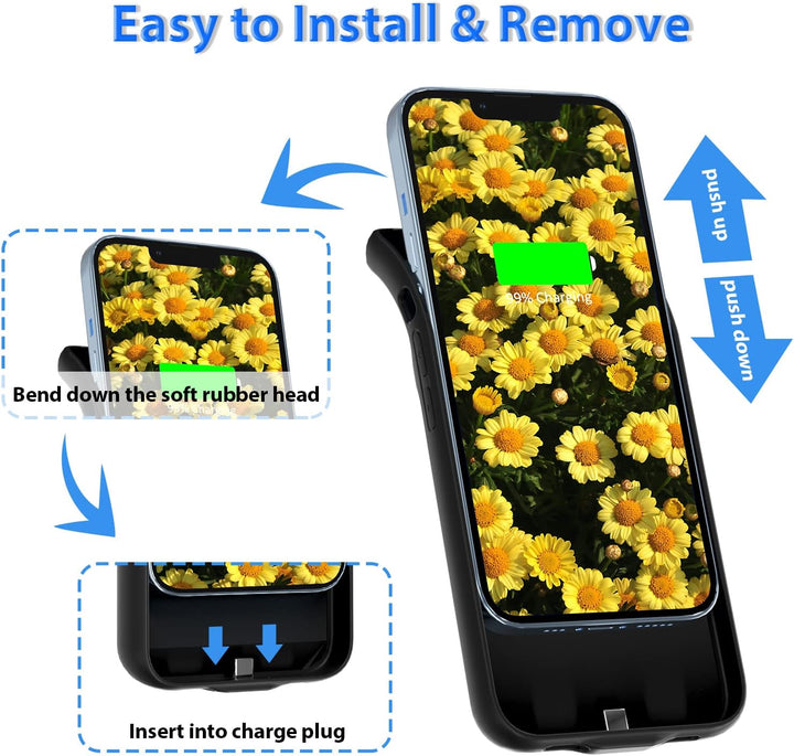 HUOBAO Batteriehülle für iPhone 14 Plus, [7000mAh] Ladekoffer für iPhone, Schützende tragbare Ladeta