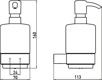 Emco loft Flüssigseifenspender (Behälter Kristallglas satiniert, Höhe 160 mm, Breite 70 mm) Pumpkopf