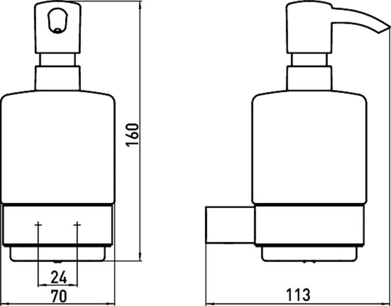 Emco loft Flüssigseifenspender (Behälter Kristallglas satiniert, Höhe 160 mm, Breite 70 mm) Pumpkopf