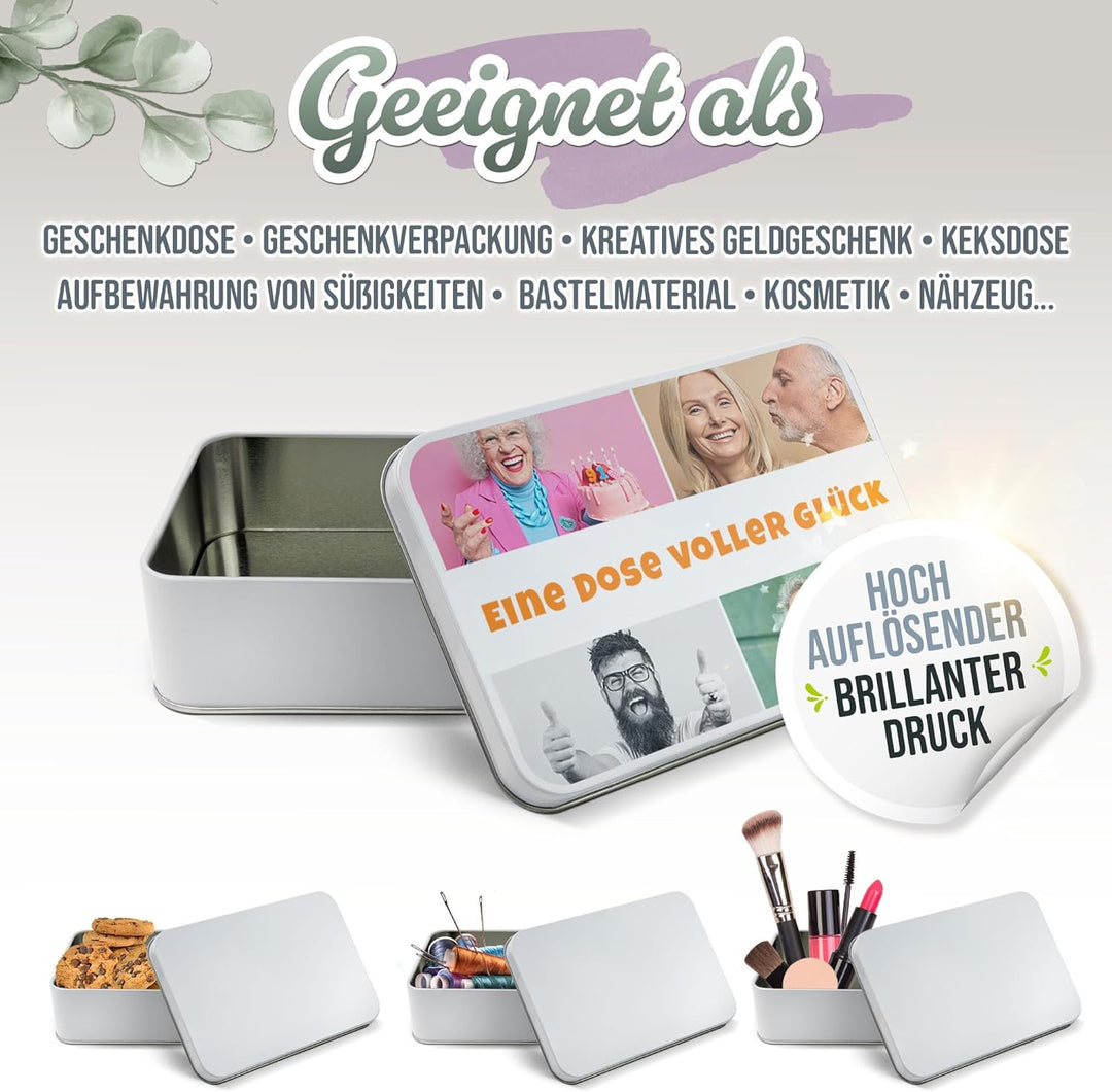 Print Royal PR Geschenkdose selbst gestalten mit 4 Fotos & Text - Blechdose bedrucken, Personalisier