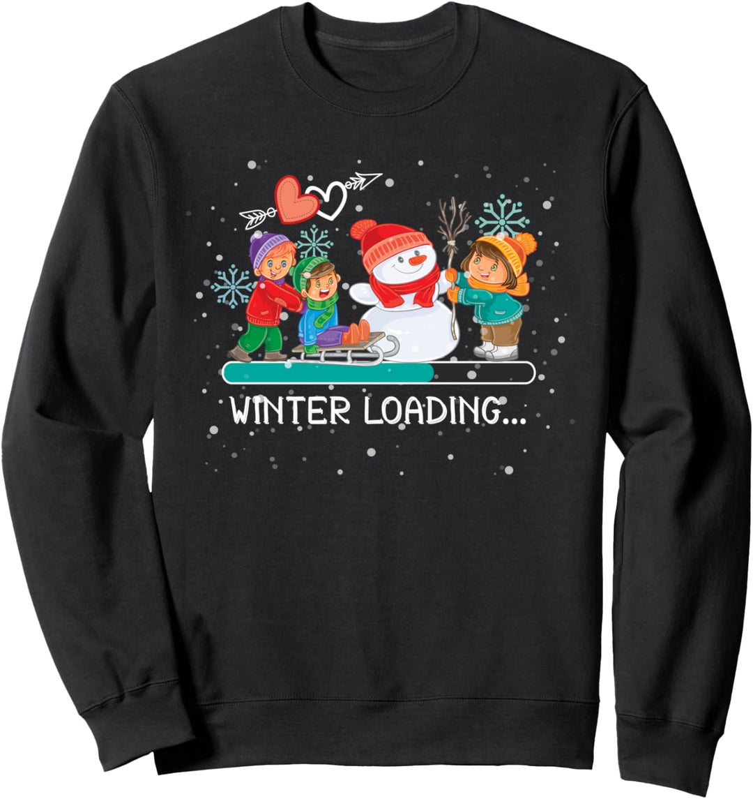 Cute Winter Wintertime Snow Snowman Sledding Gift Apparel Sweatshirt