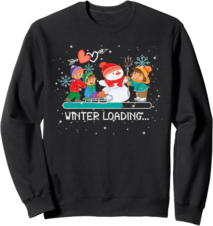 Cute Winter Wintertime Snow Snowman Sledding Gift Apparel Sweatshirt