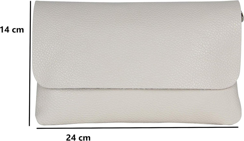 AmbraModa GLX11 - Damen Umhängetasche, Clutch, Handytasche aus echtem Leder mit abnehmbarem und vers