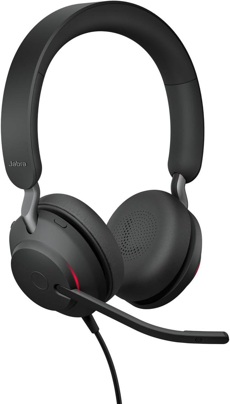 Jabra Evolve2 40 SE - Kabelgebundenes Stereo-Headset mit Geräuschunterdrückung und 3-Mikrofon-Techno
