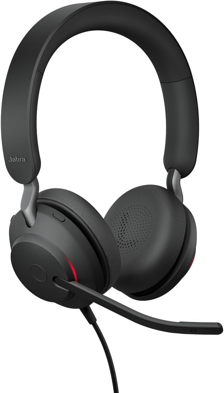 Jabra Evolve2 40 SE - Kabelgebundenes Stereo-Headset mit Geräuschunterdrückung und 3-Mikrofon-Techno