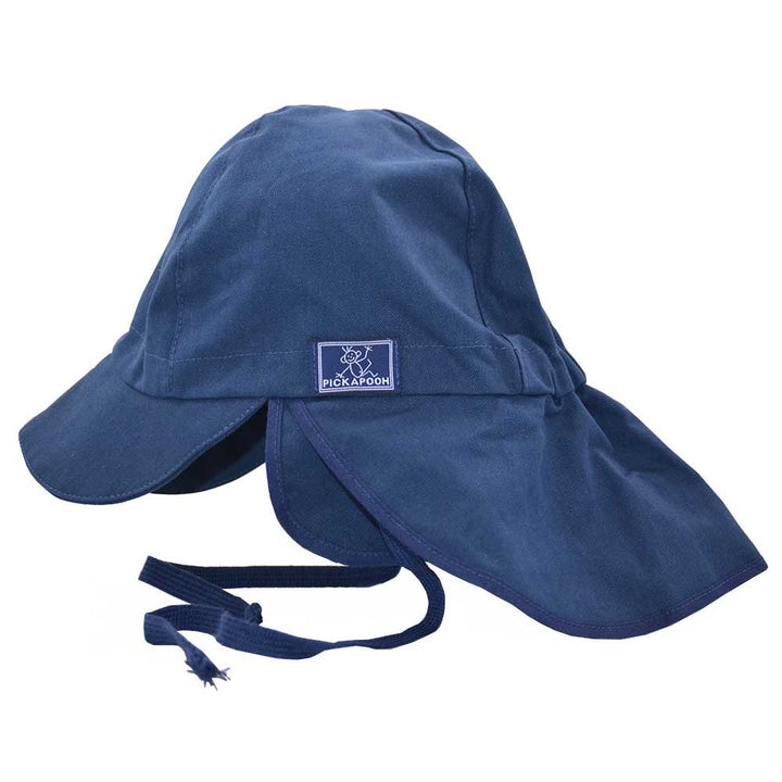PICKAPOOH Baby/Kinder Sonnenhut/Sonnenmütze Tom mit UV-Schutz aus Reiner Bio-Baumwolle, Marine Gr. 4