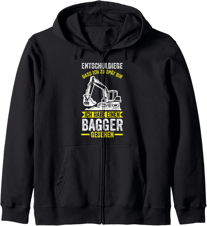 Tiefbau Baggern Baggerfahrer Bagger Kapuzenjacke