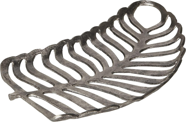 Dekoschale Aluminium Monstera Blätter 2er Set Schmuck Tablett in Silber Amnisos