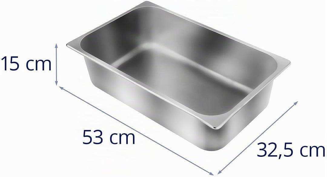 Royal Catering Wärmebrücke Speisenwärmer mit Behälter GN 1/1 RCWB-500 (500 W Halogenlampe, Max. Temp